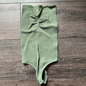 Olive green free people body suit